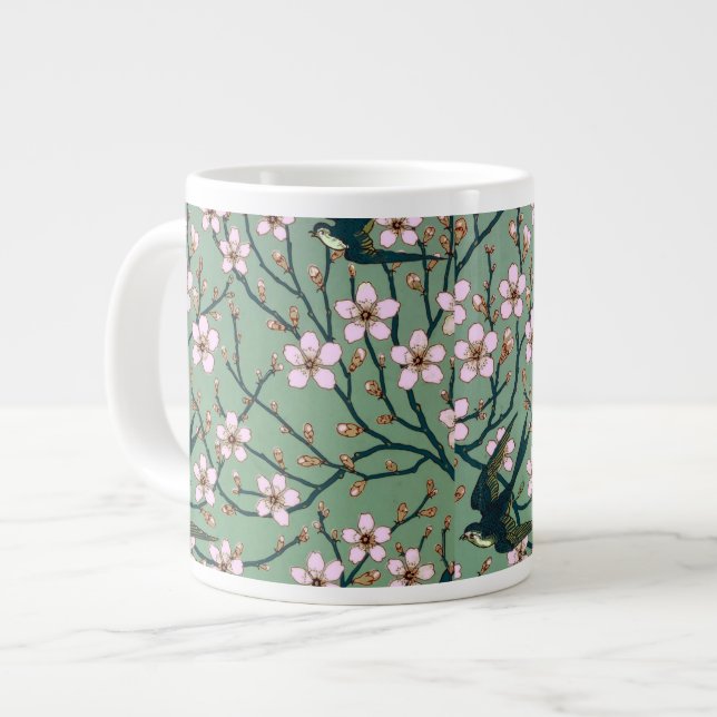Walter Crane - Mug Hirondelles et Fleurs d'Amandie (Devant gauche)