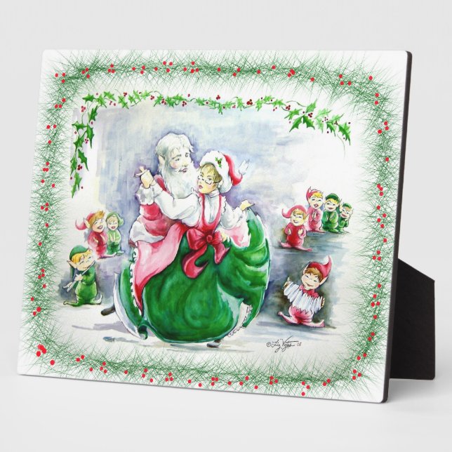 Waltzing Père Noël & Mme Claus Plaque (Côté)