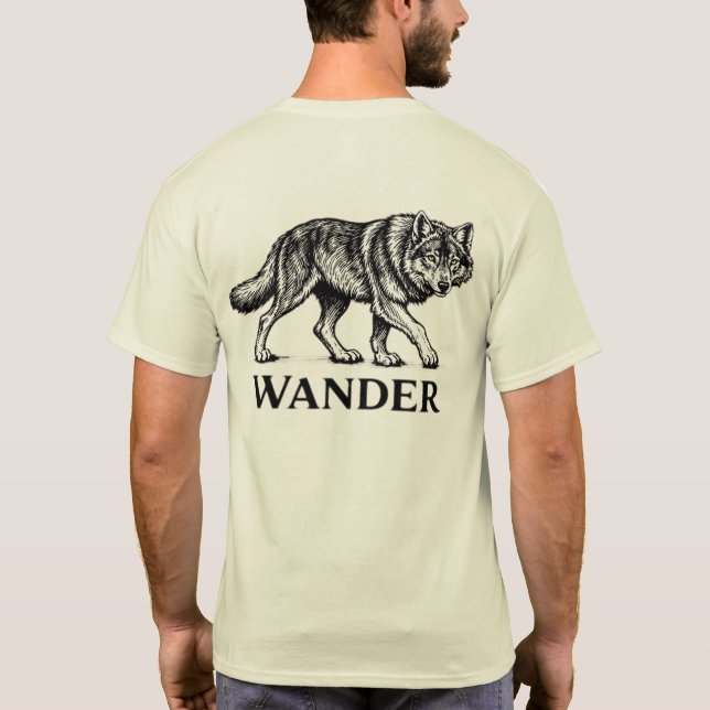 “Wander” Wolf Graphic T-Shirt – Lone Wolf Adventur (Dos)