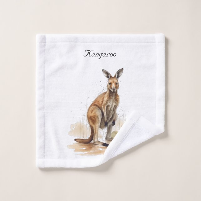 Wanderer extérieur : Aquarelle Kangaroo cusom (Gant de toilette)
