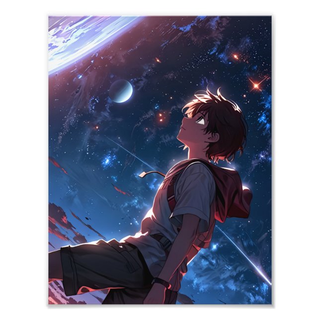 Wanderer of the Stars - Epic Anime Space Poster (Devant)
