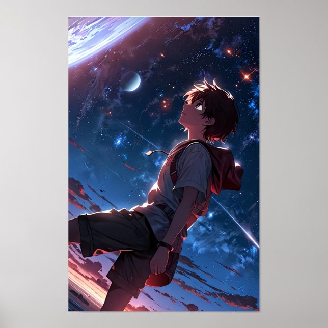 Wanderer of the Stars - Epic Anime Space Poster (Devant)