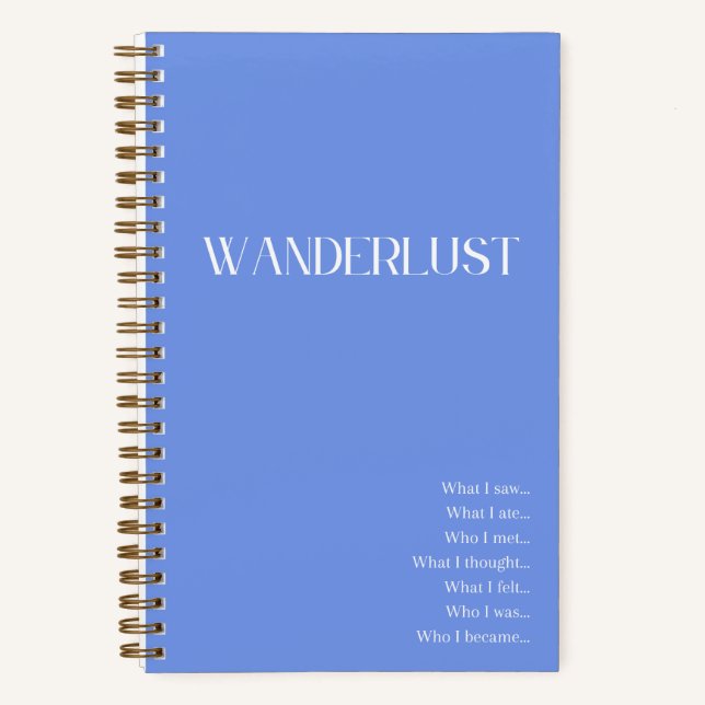"Wanderlust" Blue Travel Journal (Recto)