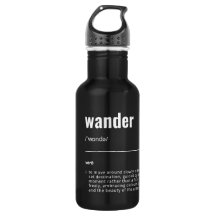 WanderTag - Bouteille d'eau noire minimaliste