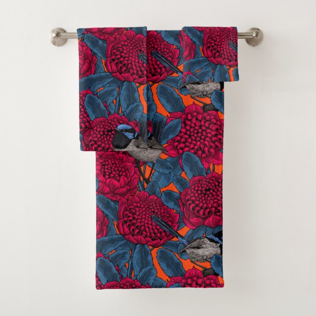 Waratah rouge et brunes (En situation)