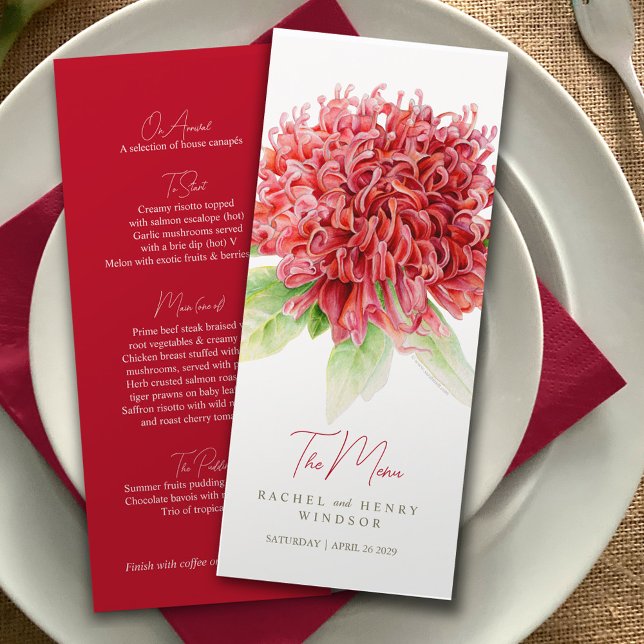 Waratah rouge fleurs autochtones australien menu m (Créateur téléchargé)