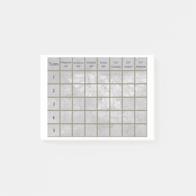 Warhammer 40K Score Tracker; 10e édition Post-It (Devant)