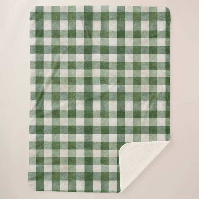 Warm Cream Green Plaid Stripes Christmas (Devant)