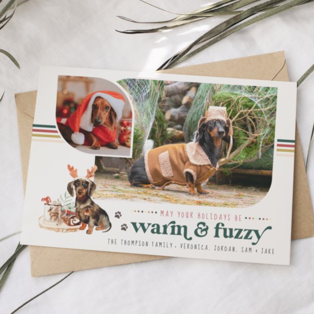 Warm & Fuzzy | Carte de Noël photo pour animaux de (Créateur téléchargé)