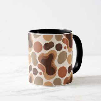 Warm Neutral Abstract Mug – Modern Organic Pattern