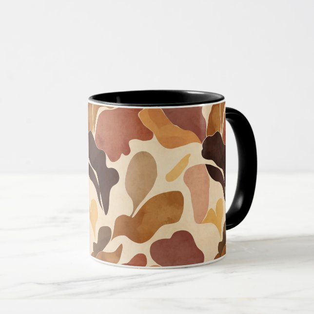 Warm Neutral Abstract Mug – Modern Organic Pattern (Devant droit)