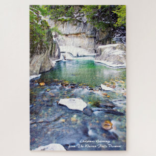 Warren Falls Vermont. Vœux de Noël Puzzle