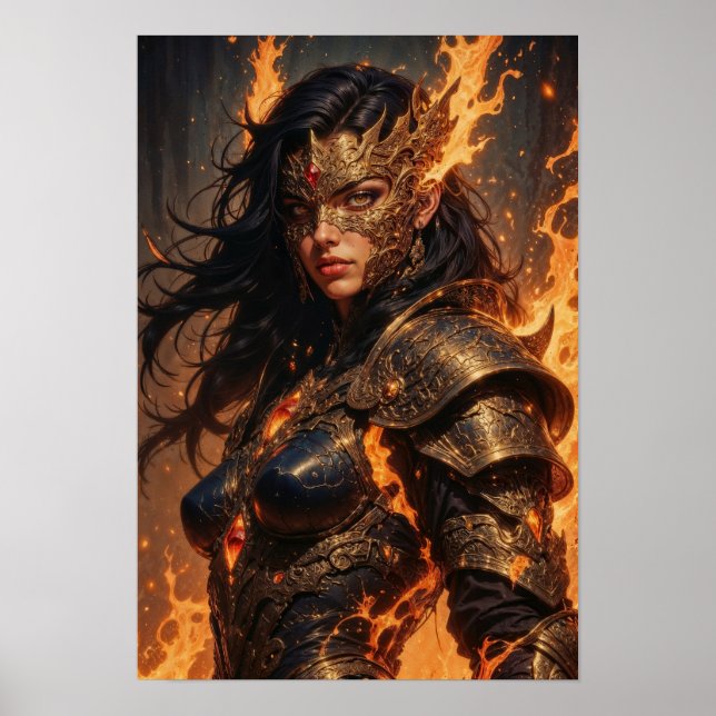 Warrior of Fire Fantasy Poster (Devant)