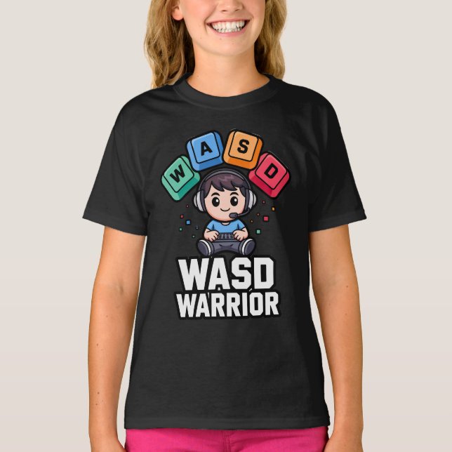 WASD Warrior PC Gamer Tshirts for Gaming (Devant)
