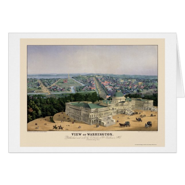 Washington, carte panoramique de C.C - 1852 (Devant horizontal)