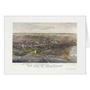 Washington, carte panoramique de C.C - 1880
