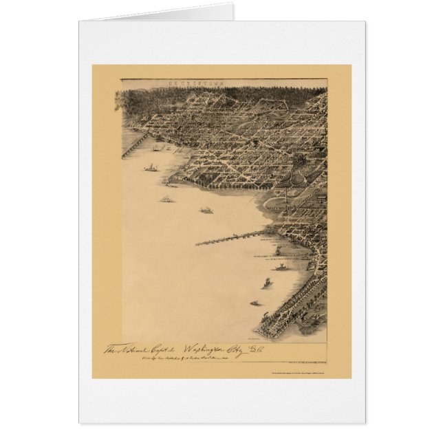 Washington, carte panoramique de C.C - 1883 (Devant)