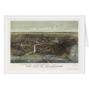 Washington, carte panoramique de C.C - 1892