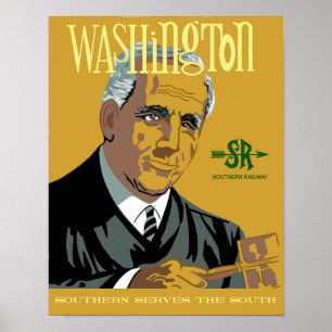 Washington, DC. Affiche de voyage de style rétro