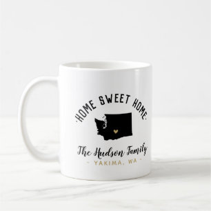 Washington Home Sweet Home Famille Monogramme Mug
