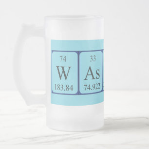Wassue mot de table périodique gelé mug