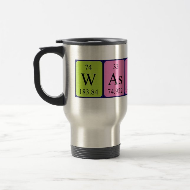 Wassue table périodique mot voyage mug (Gauche)