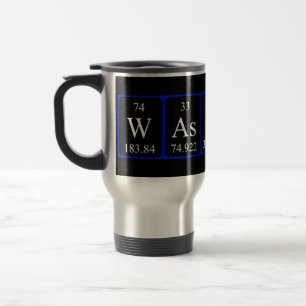 Wassue table périodique mot voyage mug