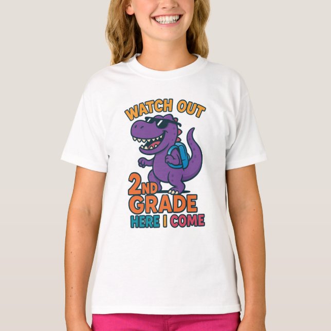 Watch Out 2nd Grade Here I Come Kids T-Shirt (Devant)