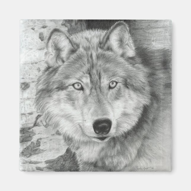 Watching Eyes Wolf Magnet (Devant)