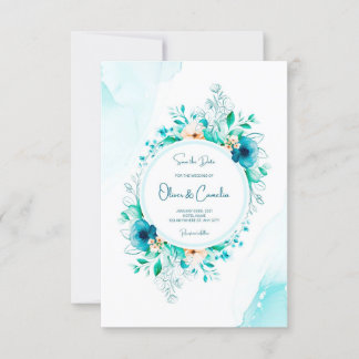 watecolor Faire-part de mariage avec cadre Floral