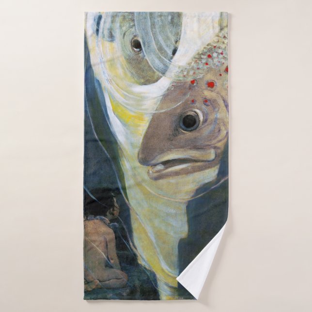 Water Baby and Fish, Jessie Willcox Smith (Serviette de bain)