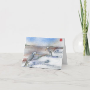 Water Bird aquarelle merci note