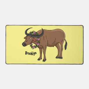 Water buffalo with flowers