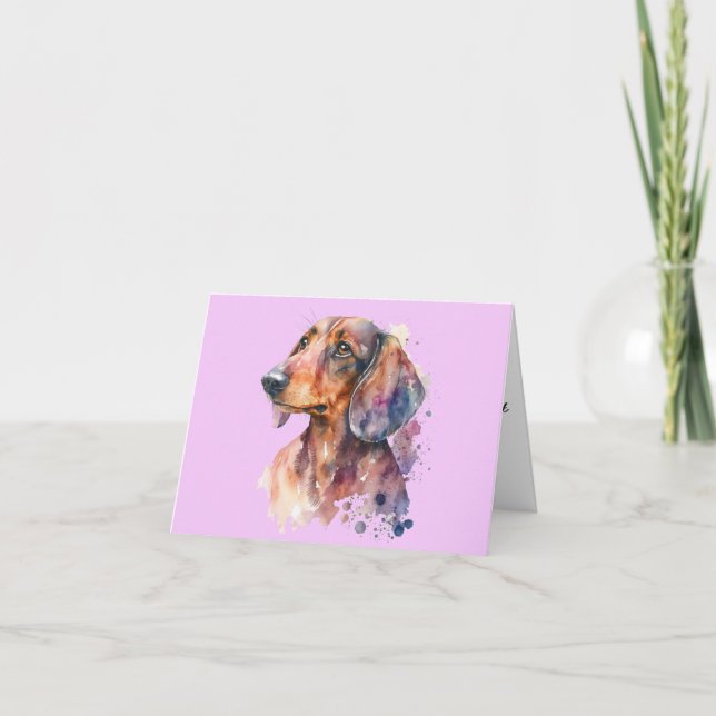 Water Color Dachshund Toutes les occasions Carte d (Devant)