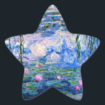 Water Lilies, 1919, par Claude Monet, Star Sticker<br><div class="desc">Water Lilies,  1919 célèbre peinture de Claude Monet,  avec couleur coordonnée couleurs solides rose-violet et bleu Monet,  prêt à se mélanger et à se marier.</div>