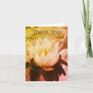 Water Lily Lotus Flower Art Carte de remerciements
