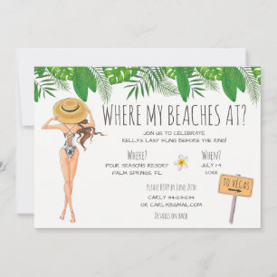 Watercolor Bachelorette Beach Party Invitation