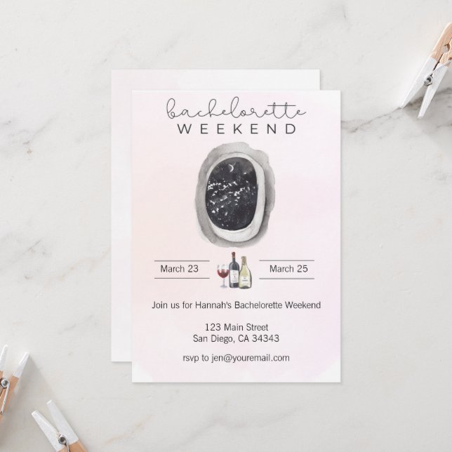 Watercolor Bachelorette Weekend Invitation (Devant/Arrière en situation)