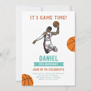 Watercolor Basketball Anniversaire Invitation