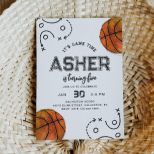 Watercolor Basketball Anniversaire Invitation