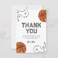 Watercolor Basketball Anniversaire Merci Cartes