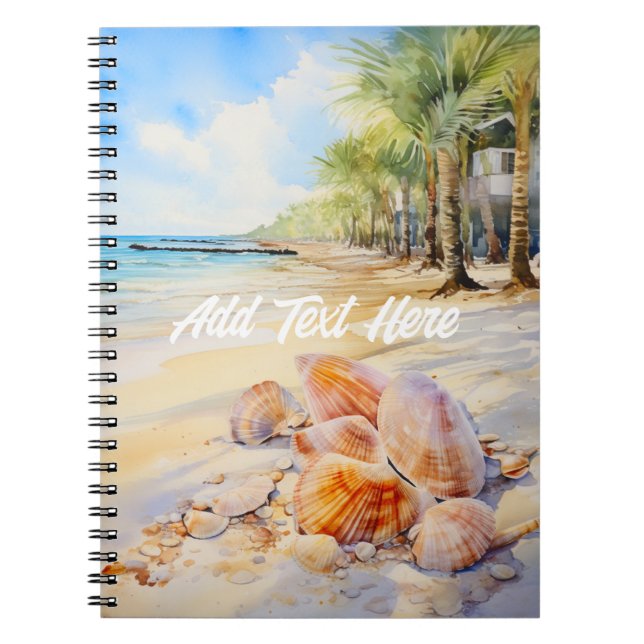 Watercolor Beach avec Carnet Seashells (Devant)