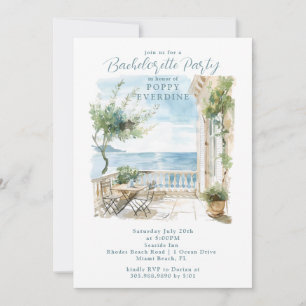 Watercolor Beach Bachelorette Party Invitation