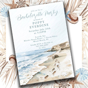 Watercolor Beach Bachelorette Party Invitation