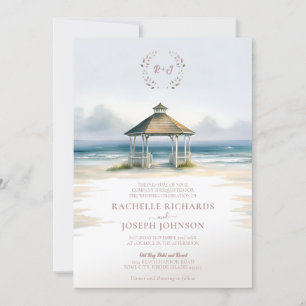 Watercolor Beach Gazebo Faire-part de mariage