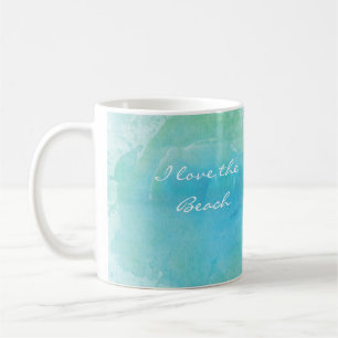 Watercolor Beach Ocean Sea Coffee Mug Personnalisé