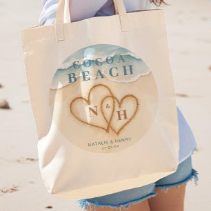 Watercolor Beach Wedding Sac fourre-tout de bienve