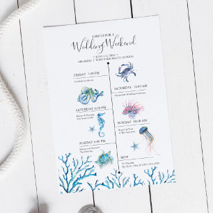 Watercolor Beach Wedding Week-end Timeline