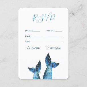 Watercolor Blue Whale Wedding RSVP