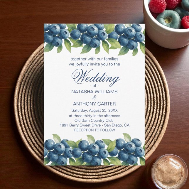 Watercolor Blueberry Wedding Invitation (Créateur téléchargé)